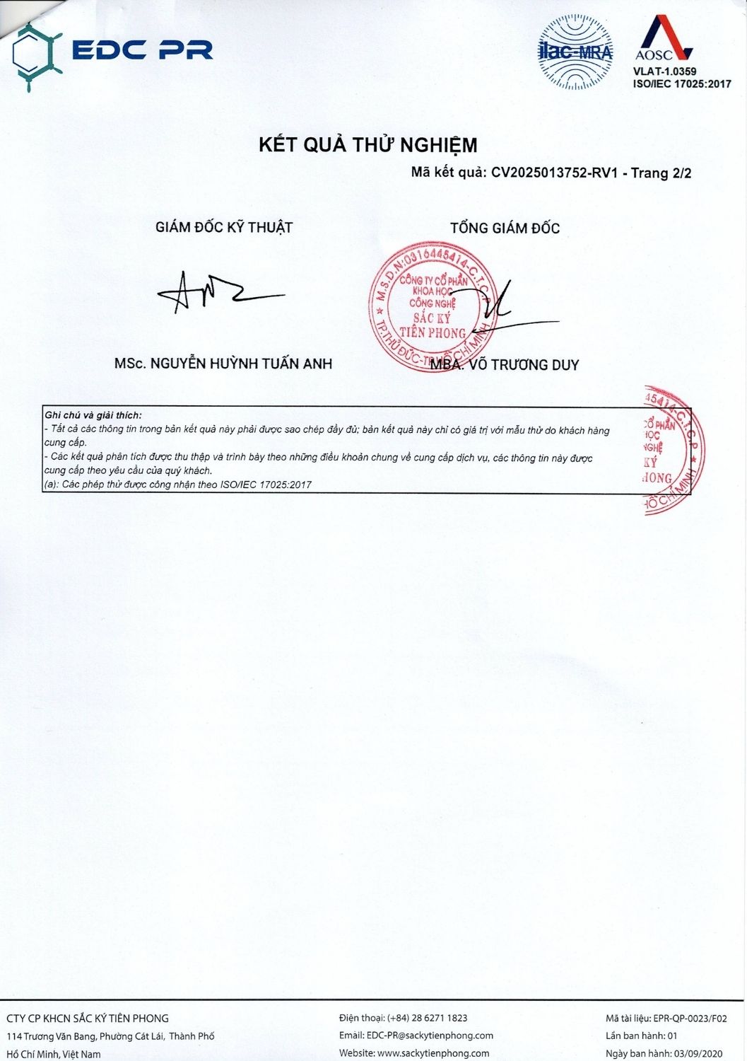 Kết quả kiểm định Bộ dụng cụ nấu ăn 12 món