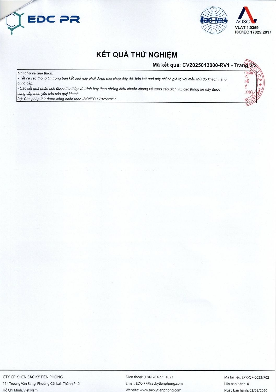 Kết quả kiểm định Bộ dụng cụ nấu ăn 22 món